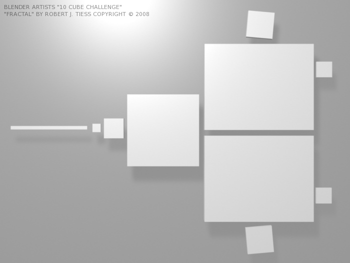 Blender 10 Cubes Challenge: 'Fractal' Entry by Robert J. Tiess, Copyright 2008