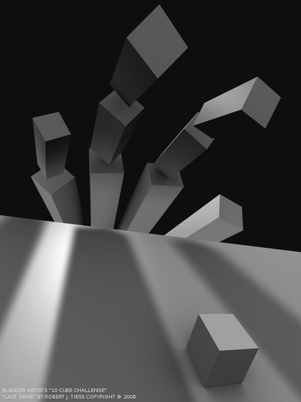 Blender 10 Cubes Challenge: 'The Last Grab' Entry by Robert J. Tiess, Copyright 2008