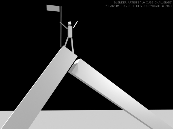 Blender 10 Cubes Challenge: 'Peak' Entry by Robert J. Tiess, Copyright 2008