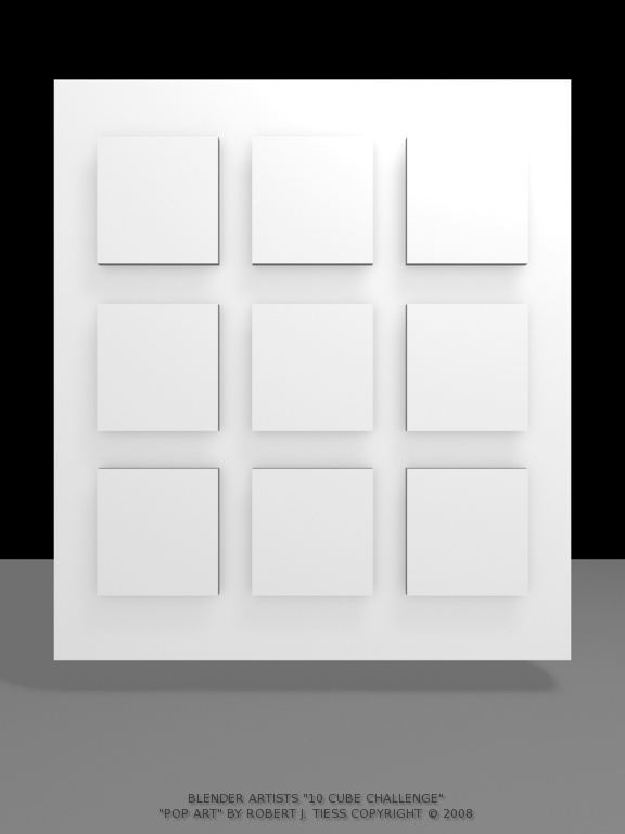 Blender 10 Cubes Challenge: 'Pop Art' Entry by Robert J. Tiess, Copyright 2008