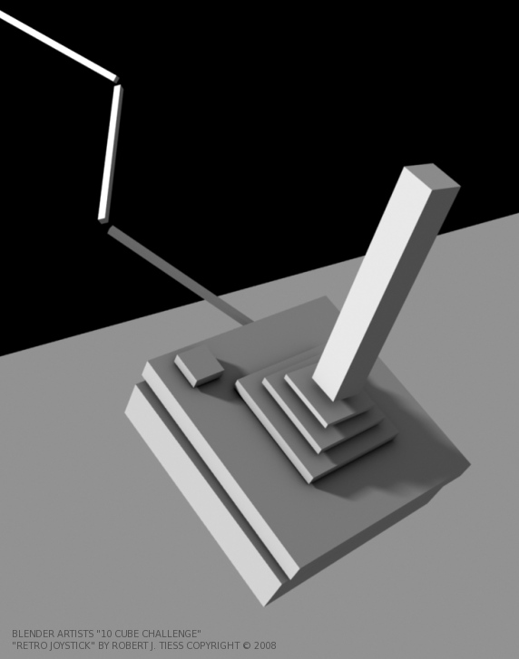 Blender 10 Cubes Challenge: 'Retro Joystick' Entry by Robert J. Tiess, Copyright 2008