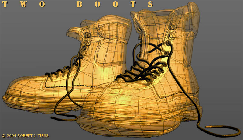 Two Boots Wireframe - By Robert J. Tiess